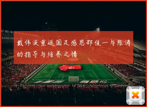 戴伟浚重返国足感恩邵佳一与陈涛的指导与培养之情